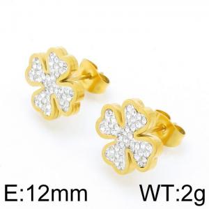 Stainless Steel Stone&Crystal Earring - KE96617-Z