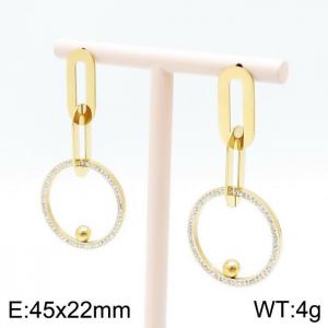 Stainless Steel Stone&Crystal Earring - KE96640-K