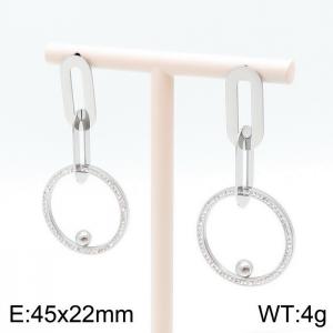 Stainless Steel Stone&Crystal Earring - KE96641-K