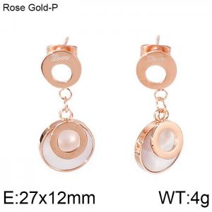 SS Shell Pearl Earrings - KE96649-K