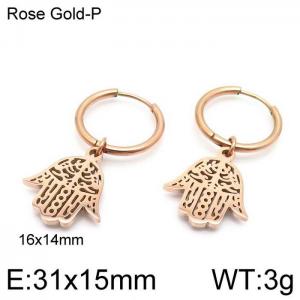 SS Rose Gold-Plating Earring - KE96739-Z