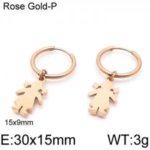 SS Rose Gold-Plating Earring - KE96757-Z