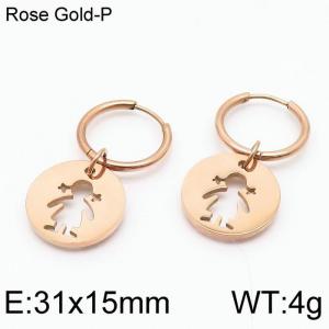 SS Rose Gold-Plating Earring - KE96767-Z
