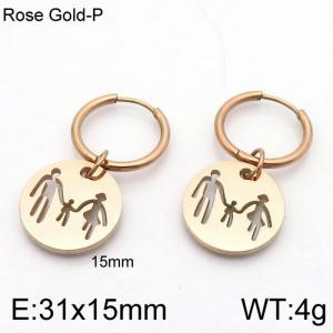 SS Rose Gold-Plating Earring - KE96769-Z
