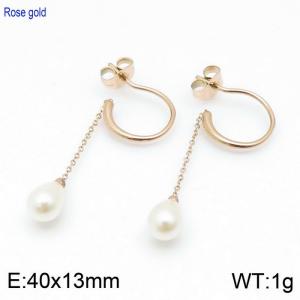 SS Rose Gold-Plating Earring - KE97012-KFC