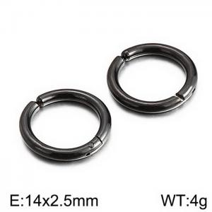 Stainless Steel Black-plating Earring - KE97318-WGHW