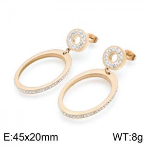 Stainless Steel Stone&Crystal Earring - KE97340-QY