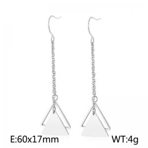 Hollow geometric triangular earrings with long tassel ear hooks - KE98001-KLX