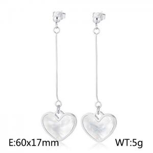 Japanese and Korean girl with simple personality, tassel long style, shell heart earrings - KE98004-KLX