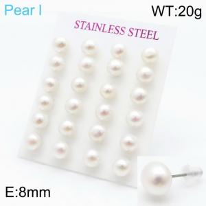 SS Shell Pearl Earrings - KE98508-NM