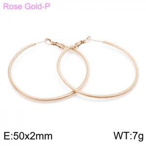 SS Rose Gold-Plating Earring - KE98655-KFC
