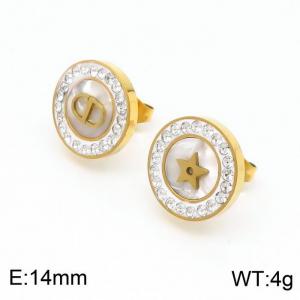 Stainless Steel Stone&Crystal Earring - KE98782-HM