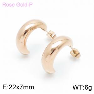 SS Rose Gold-Plating Earring - KE98945-K