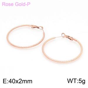 SS Rose Gold-Plating Earring - KE99038-KFC