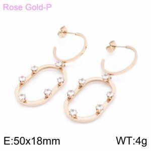 Stainless Steel Stone&Crystal Earring - KE99101-KLX