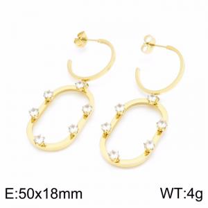 Stainless Steel Stone&Crystal Earring - KE99102-KLX