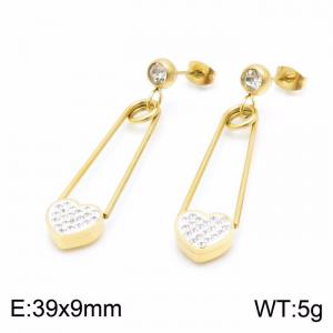 Stainless Steel Stone&Crystal Earring - KE99104-KLX