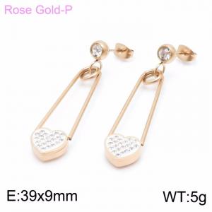 Stainless Steel Stone&Crystal Earring - KE99105-KLX