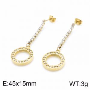 Stainless Steel Stone&Crystal Earring - KE99131-KLX