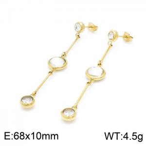 Stainless Steel Stone&Crystal Earring - KE99339-KLX