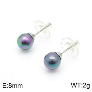 SS Shell Pearl Earrings - KE99361-Z