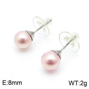 SS Shell Pearl Earrings - KE99362-Z