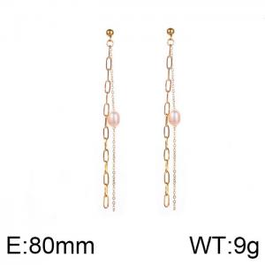 SS Gold-Plating Earring - KE99564-WGCG