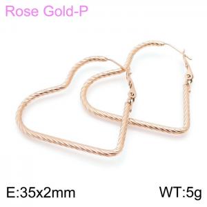 SS Rose Gold-Plating Earring - KE99941-KFC