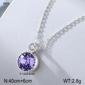 Sterling Silver Necklace - KFN1578-WGBY