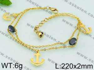 Stainless Steel Anklet - KJ1002-YJ