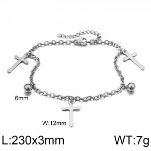 Simple Elegant Chain Bracelet Small Anklet Women Girls Steel Color - KJ1461-Z