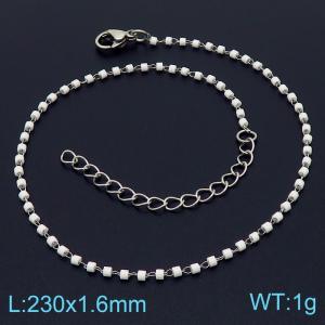 Stainless steel minority creative fashion bohemian white soft pottery foot chain - KJ3453-Z