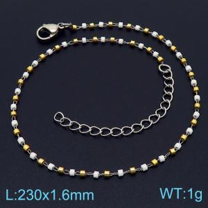 Stainless steel minority creative fashion bohemian white soft pottery gold foot chain - KJ3460-Z