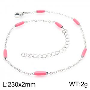 Titanium steel women's resin rice bead anklet - KJ3465-Z