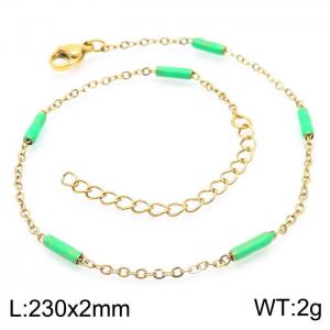 Titanium steel women's resin rice bead anklet - KJ3468-Z