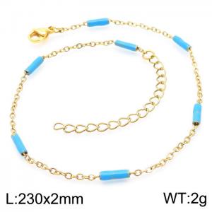 Titanium steel women's resin rice bead anklet - KJ3470-Z