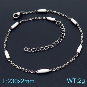 Titanium steel women's resin rice bead anklet - KJ3471-Z