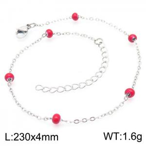 Titanium steel women's resin rice bead anklet - KJ3477-Z