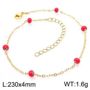 Titanium steel women's resin rice bead anklet - KJ3478-Z