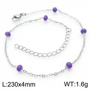 Titanium steel women's resin rice bead anklet - KJ3481-Z