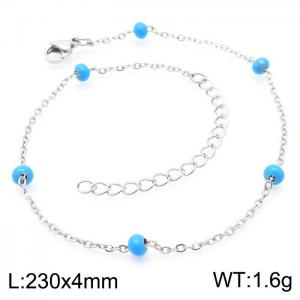 Titanium steel women's resin rice bead anklet - KJ3483-Z