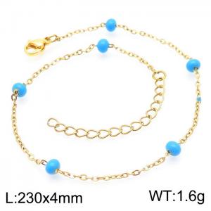 Titanium steel women's resin rice bead anklet - KJ3484-Z