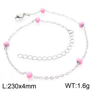 Titanium steel women's resin rice bead anklet - KJ3485-Z