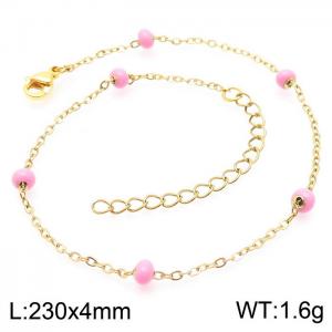 Titanium steel women's resin rice bead anklet - KJ3486-Z