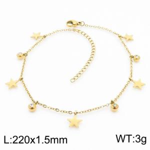 Simple stainless steel Pentagram lady's anklet - KJ3567-RY