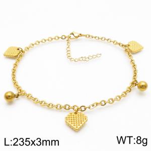 3mm Fashion Stainless Steel Bracelet Women Gold - KJ3784-Z