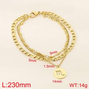 Stainless steel double-layer ankle chain - KJ3799-Z