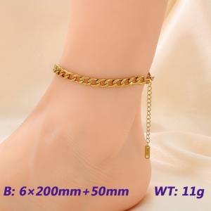 Stainless steel gold-plated ankle chain - KJ3970-Z