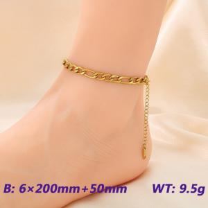 Stainless steel gold-plated ankle chain - KJ3972-Z