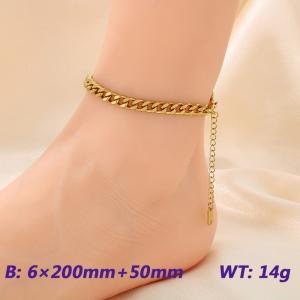 Stainless steel gold-plated ankle chain - KJ3974-Z